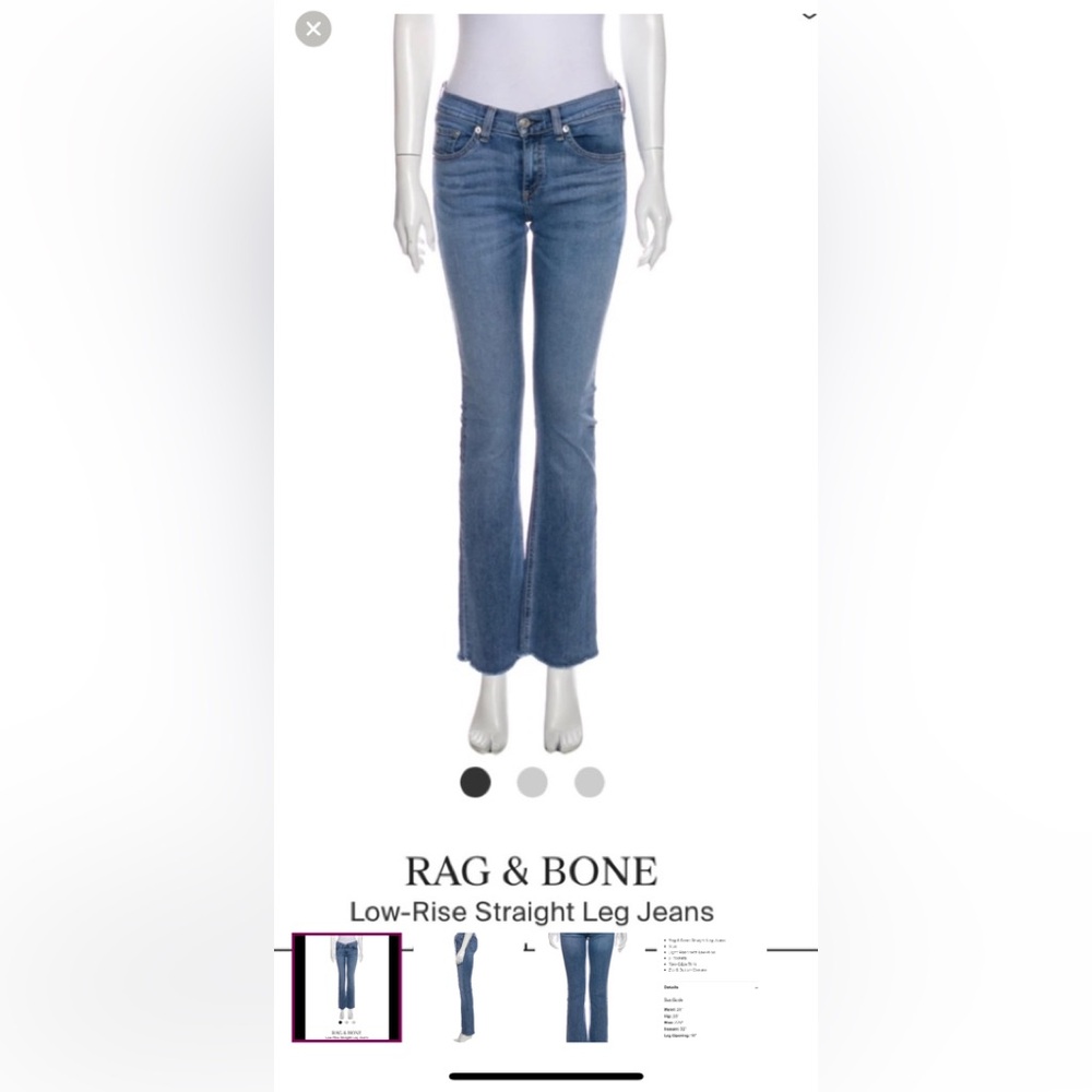 Rag and bone light wash low waist straight leg pants
